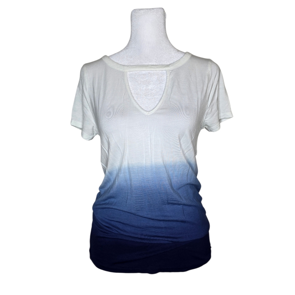 Rock And Republic Womens Blue Ombre Top Vneck Size XS